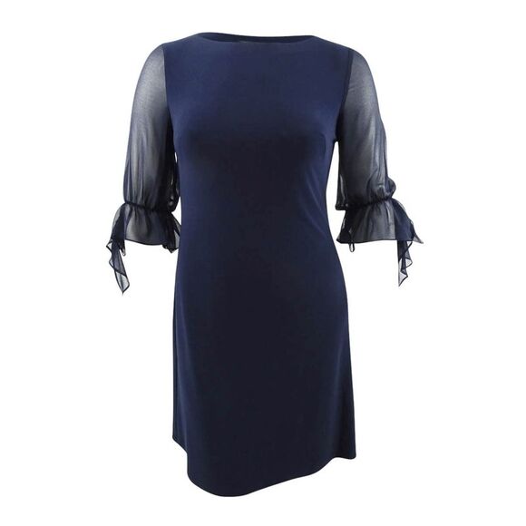Lauren by Ralph Lauren Women's Georgette Dress - Navy - Picture 1 of 2